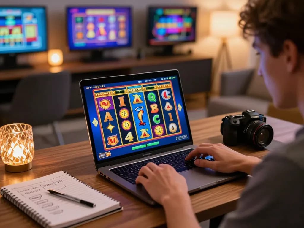 Engaged player exploring Slot Malaysia on an online casino interface with exciting visuals.