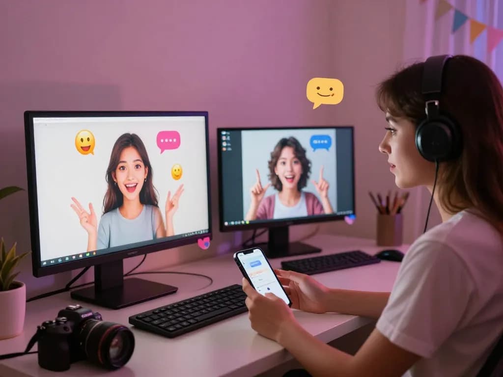 Engaging sexchat scene with animated avatars and cozy atmosphere for flirty conversations.