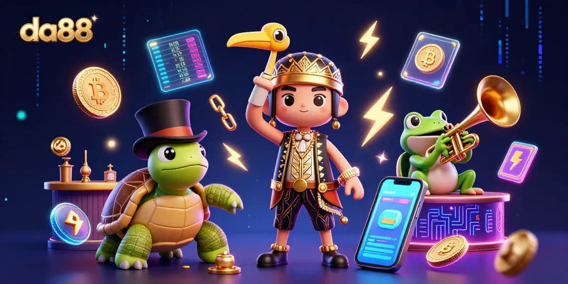 Play with da88 at a vibrant casino speakeasy filled with crypto excitement and game elements.