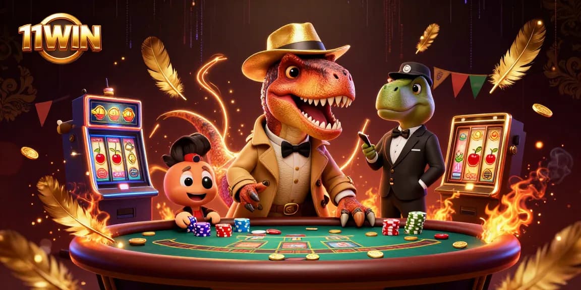 Experience the excitement of 11WIN with a 3D card counter and thrilling casino scene.