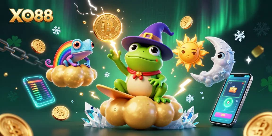 Experience the excitement of crypto gaming with XO88 and vibrant animated characters.