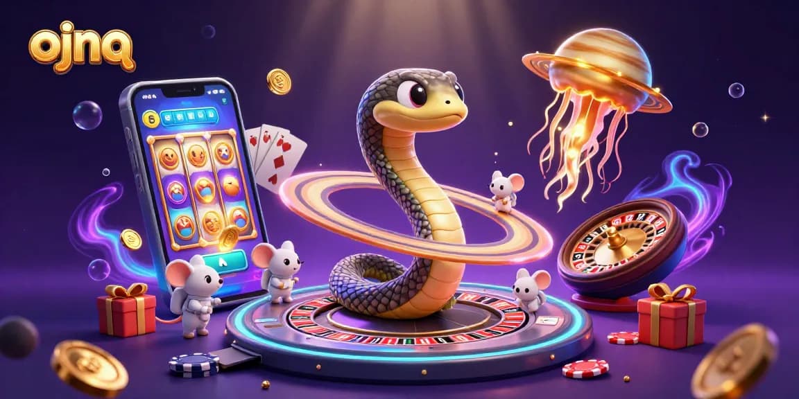 Engage with ojnq's thrilling cosmic casino adventure featuring animated betting characters.