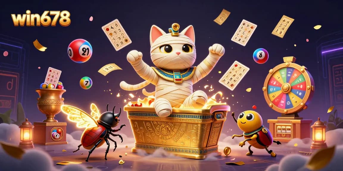 Experience thrilling gaming with win678 featuring a vibrant casino scene and unique characters.