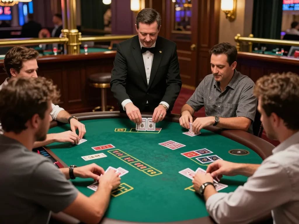 Players enjoying a thrilling game of blackjack at 68win's online casino.