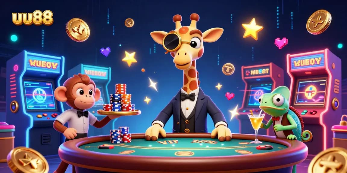 Experience the excitement of uu88 at a dazzling poker table with vivid game elements.
