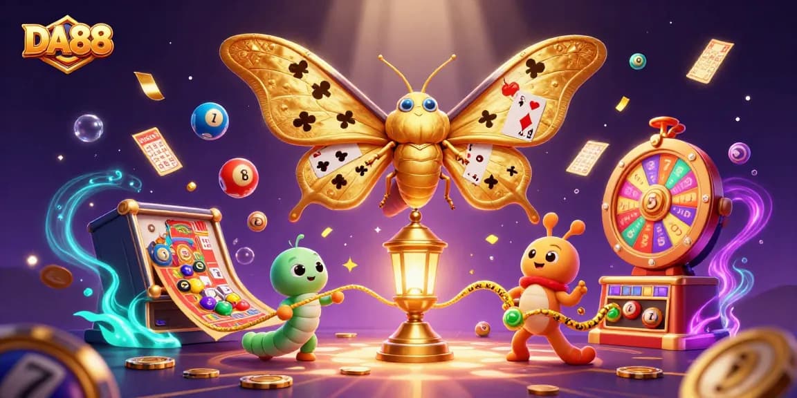 Experience DA88 excitement with vibrant slot elements and dynamic casino-themed scenes.