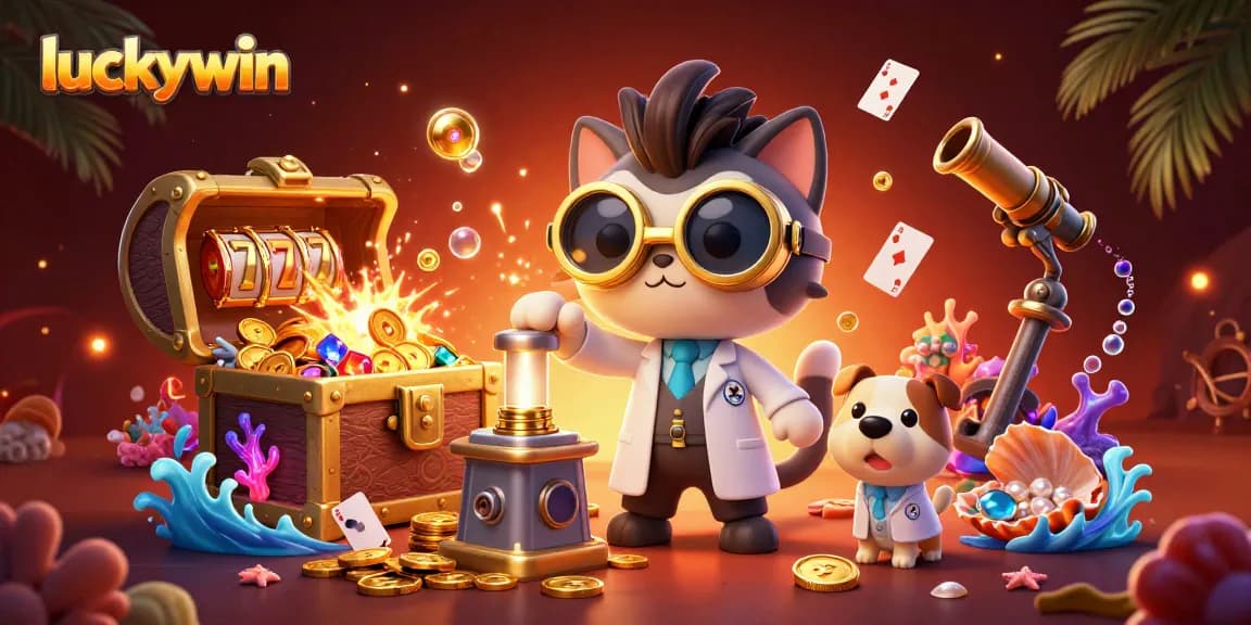 Experience thrilling moments with luckywin as cartoon characters create wealth in a vibrant casino atmosphere.
