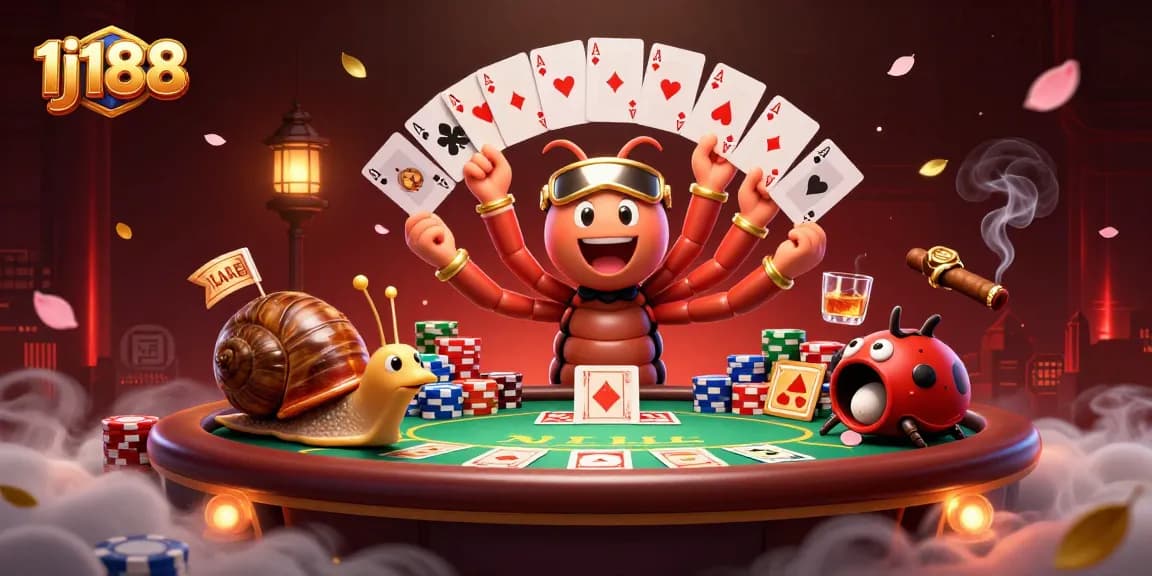 Experience exciting gameplay at 1j188 with a dynamic 3D casino illustration featuring vibrant characters and gameplay elements.