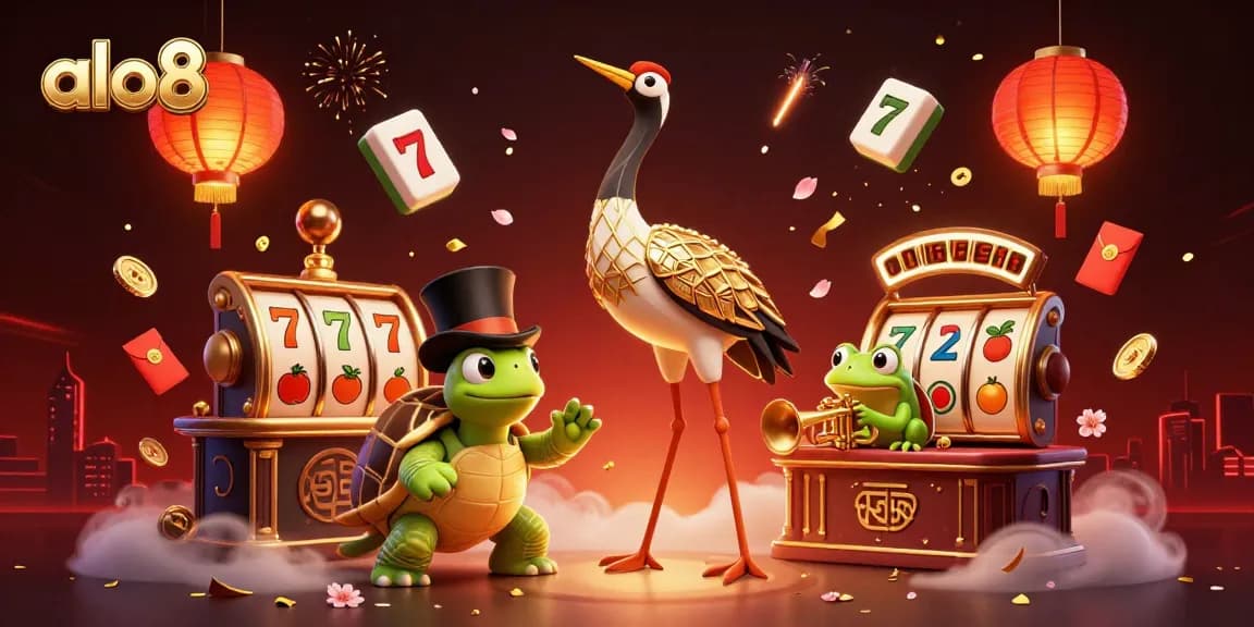 Experience excitement at alo8 with a vibrant casino scene featuring unique characters and dynamic gaming elements.