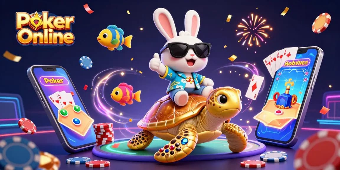 Experience thrilling Poker Online gameplay with colorful characters and dynamic casino elements in a vibrant 3D scene.