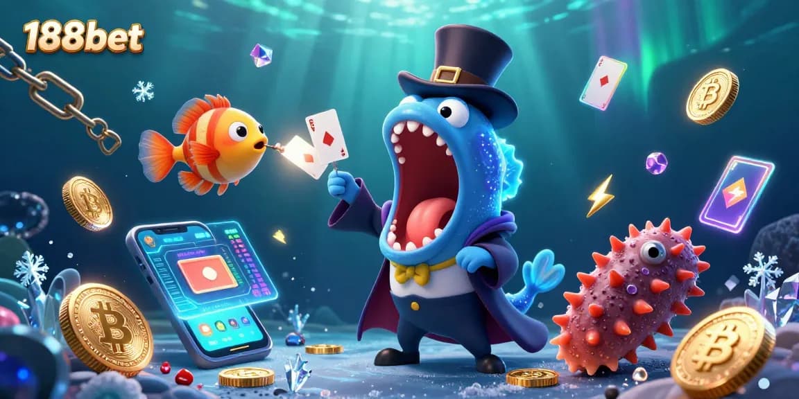Experience thrilling gaming at 188bet with vibrant casino-themed 3D illustration.