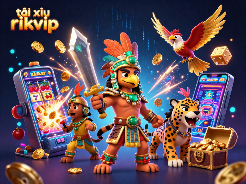 Win big at tài xỉu rikvip with this vibrant illustration showcasing exciting casino gameplay.