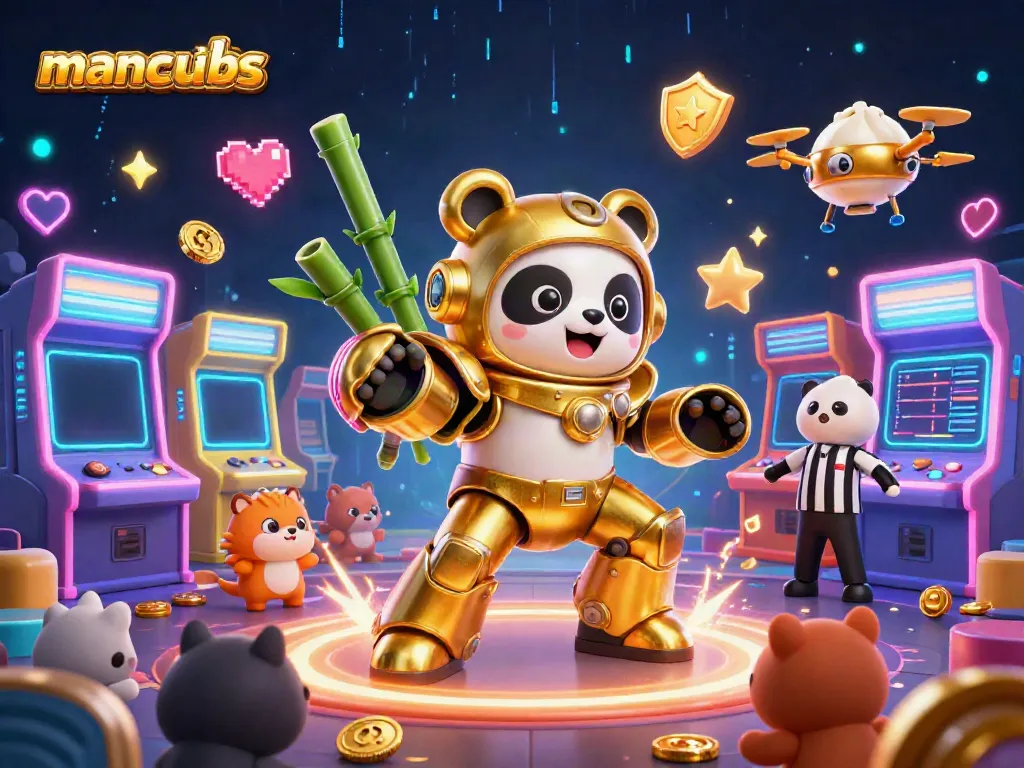 Experience thrills at manclubs with vibrant 3D casino elements featuring animated characters.