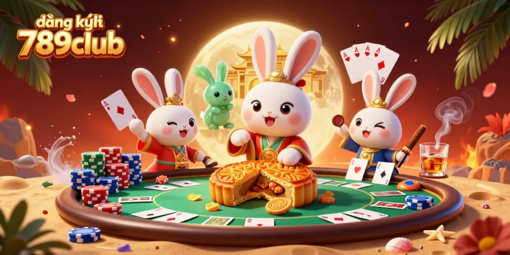 Register at 789club with engaging visuals of a casino scene featuring a festive moon rabbit.