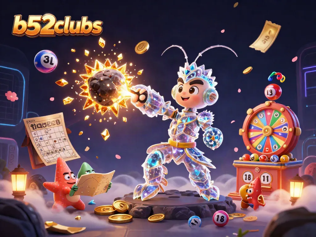 Experience thrilling action in b52clubs with a galactic samurai shrimp amidst vibrant casino elements.