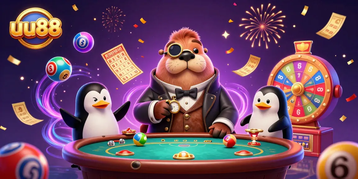 Experience excitement at uu88 with a jolly walrus and companions enjoying an underwater poker game.
