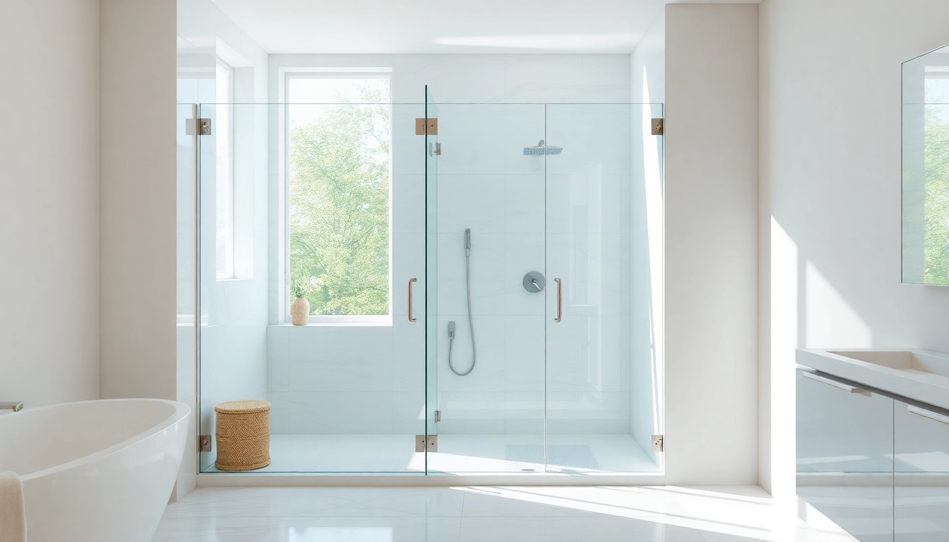 Showcasing stunning shower screens for walk in showers in a luxurious bathroom.