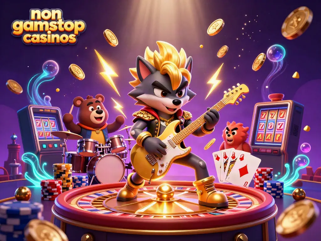Experience the excitement of non gamstop casinos with a vibrant rock star performance on stage.
