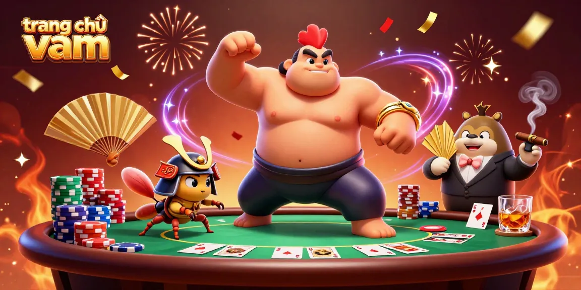 Experience the excitement at trang chủ vmax with a dynamic casino scene featuring characters and game elements.