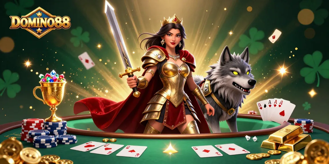 Engage with DOMINO88 action at dynamic poker games, showcasing high-stakes chip stacks and energetic competition.