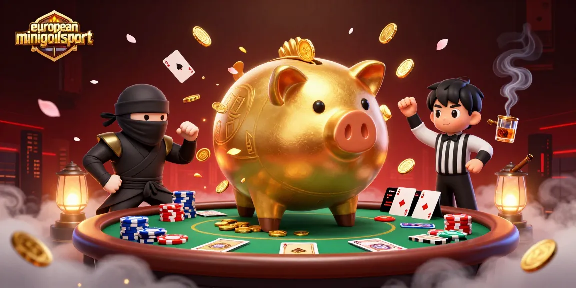 Experience the excitement of europeanminigolfsport with dynamic poker characters in a vibrant 3D casino scene.