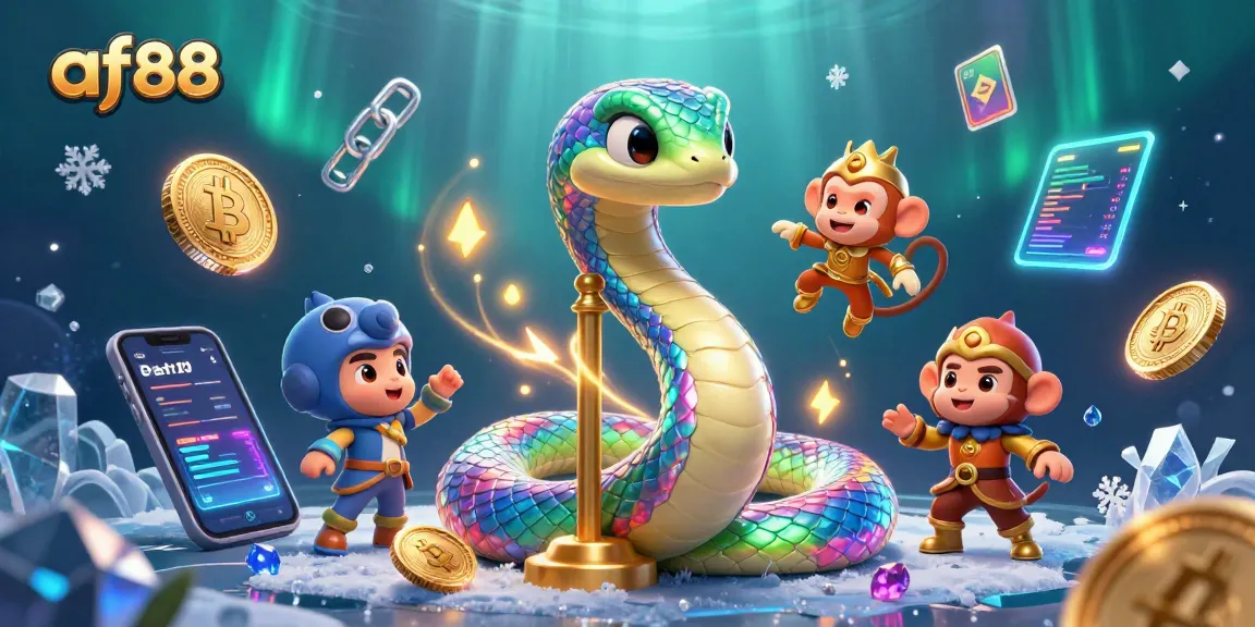 Engage in thrilling gaming at af88 with vibrant casino scenes featuring colorful characters and crypto elements.