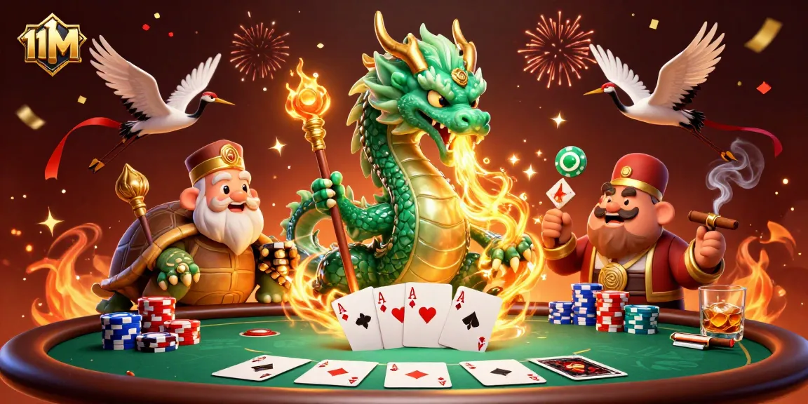Engage in thrilling poker action with the 11M dragon, turtle sage, and lucky cranes.