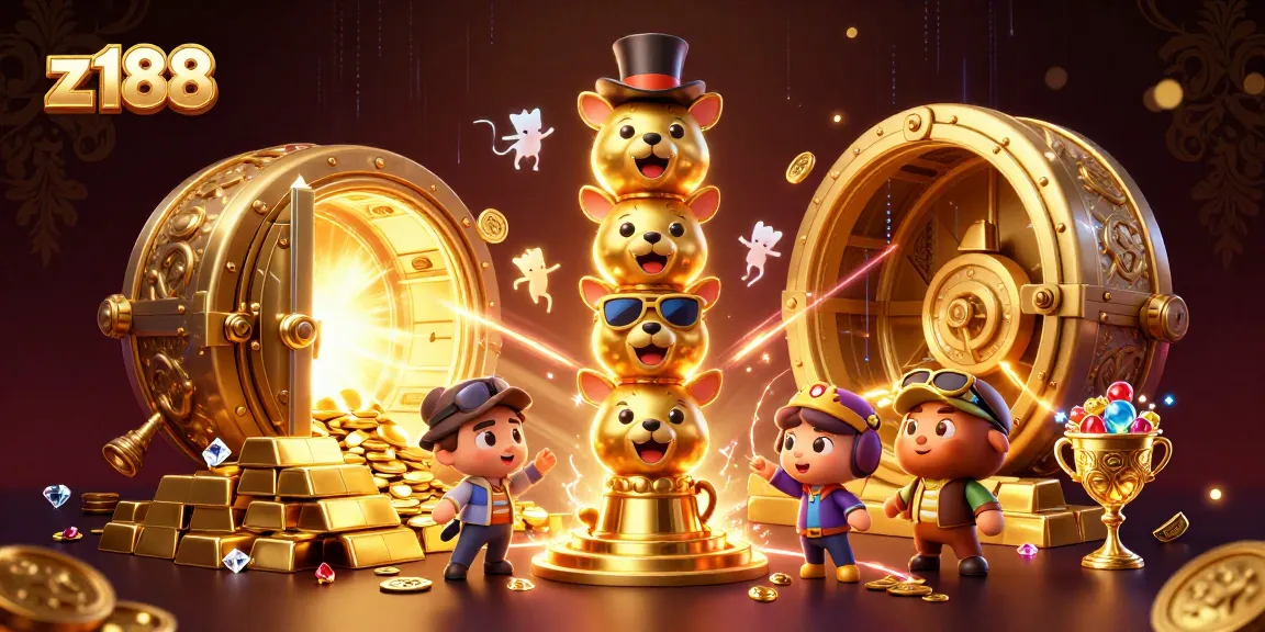 Experience the thrill of z188 with a stunning 3D casino illustration showcasing vibrant game elements.