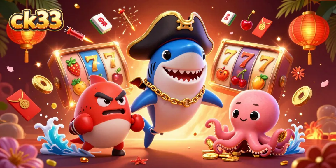 Spin slots and win with ck33 in this vibrant 3D casino illustration