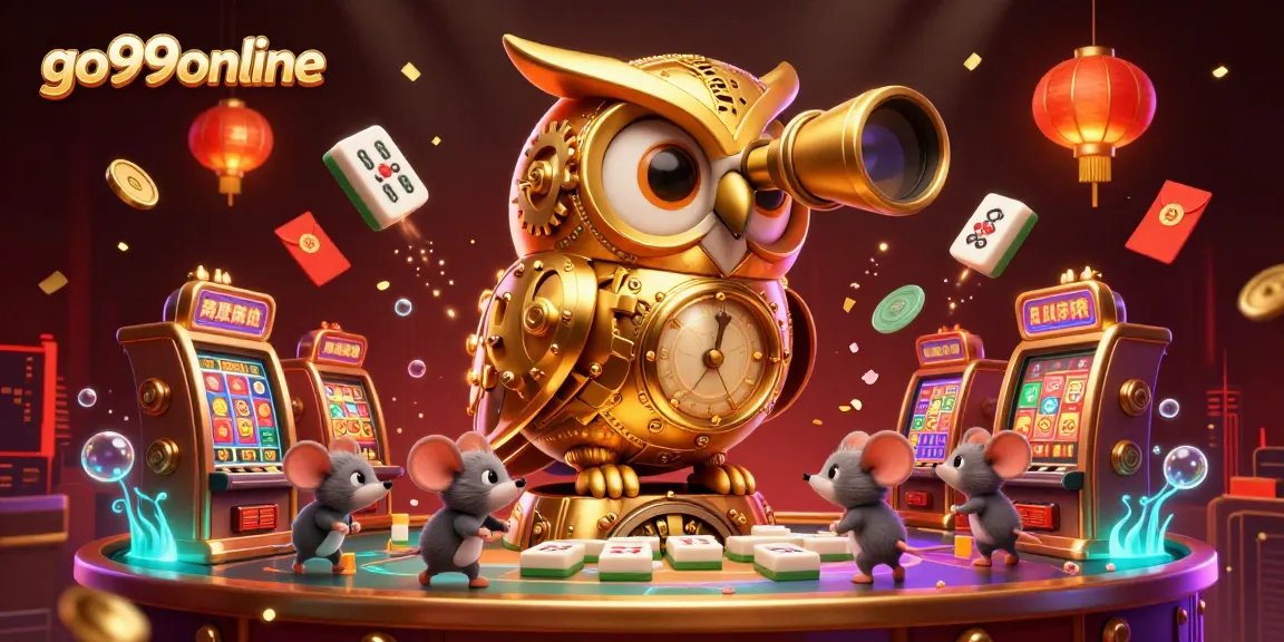 Engage with exciting games at go99online, featuring a lively casino background with festive gaming elements.