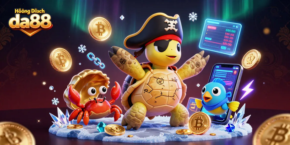 Engage with Hướng Dẫn da88 for winning strategies amidst vibrant underwater 3D cartoon gambling scene.