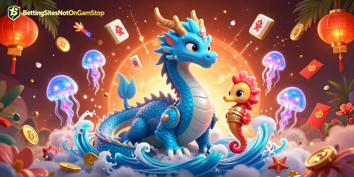 BettingSitesNotOnGamStop showcases a vibrant fantasy scene blending crypto elements in a stunning 3D illustration.